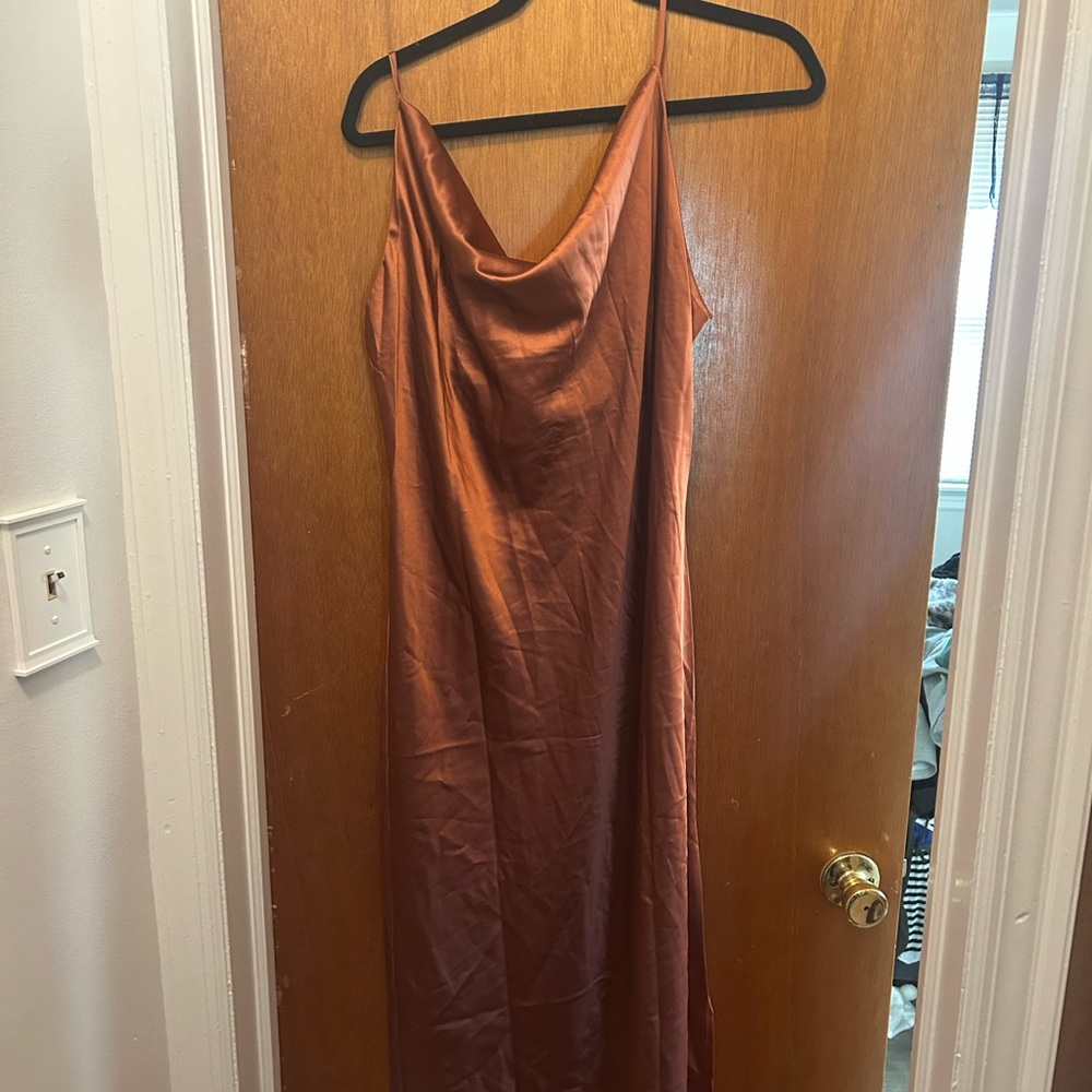 Elegant Brown Slip Dress